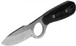 12 Survivors TS71005B BKE Series Knife w/Sheath - Blackened Finish,  Full Tang Blade, 1" Finger Hole, Lightweight and Durable, Handle: Micarta, Size (overall): 7.75" (1986.85 mm), Size (handle): 3.3" (84mm), Blade: AUS 8 Steel, Blade type: Fixed, Weight: 3.0 oz, UPC 812495020018 (TS71005B TS71005B) 