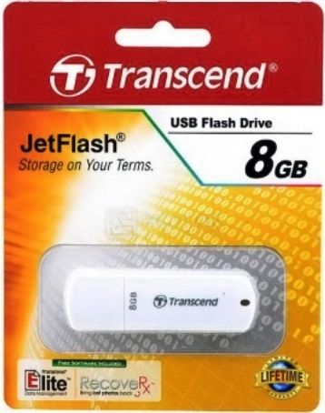 Transcend TS8GJF370 JetFlash 370 8GB Flash Drive, White, Fully compatible with Hi-speed USB 2.0 interface, Easy Plug and Play installation, USB powered, No external power or battery needed, LED status indicator, Extremely slim and portable, Exclusive Transcend Elite data management software, Ultra-light weight of just 8.5g, UPC 760557821946 (TS-8GJF370 TS 8GJF370 TS8G-JF370 TS8G JF370)