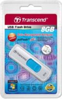Transcend TS8GJF530 JetFlash 530 8GB Retracable Flash Drive (Blue Slider), White, Read 15 MByte/s, Write 7 MByte/s, Capless design with a sliding USB connector, Fully compatible with USB 2.0, Easy plug and play installation, USB powered. No external power or battery needed, Offers a free download of Transcend Elite data management tools, UPC 760557818151 (TS-8GJF530 TS 8GJF530 TS8G-JF530 TS8G JF530) 