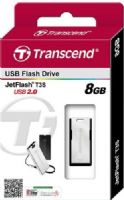 Transcend TS8GJFT3S JetFlash T3S Ultra-slim 8GB USB Flash Drive, Refined zinc alloy body and stainless steel protection plate, COB (Chip on Board) manufacturing technique, Easy Plug and Play installation, USB powered, High-quality shiny metallic texture, Completely resistant to dust, shock and water; UPC 760557820468 (TS-8GJFT3S TS 8GJFT3S TS8G-JFT3S TS8G JFT3S) 