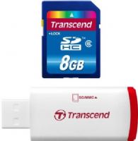 Transcend TS8GSDHC6-P2 Premium Series SDHC Class 6 8GB Memory Card with USB Card Reader, Fully compatible with SD 2.0 Standards, SDHC Class 6 compliant, Easy to use, plug-and-play operation, Built-in Error Correcting Code (ECC) to detect and correct transfer errors, Complies with Secure Digital Music Initiative (SDMI) portable device requirements, UPC 760557816546 (TS8GSDHC6P2 TS8GSDHC6 P2 TS8G-SDHC6-P2 TS8G SDHC6-P2) 