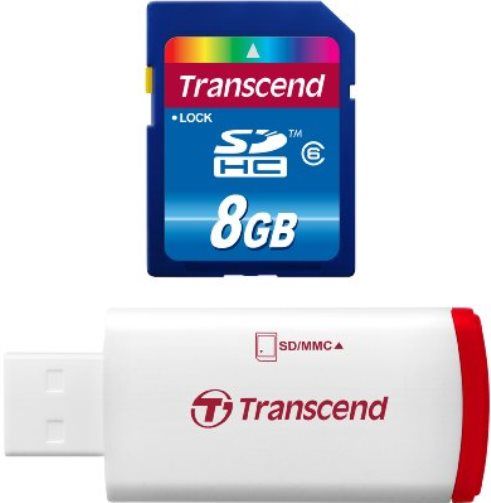 Transcend TS8GSDHC6-P2 Premium Series SDHC Class 6 8GB Memory Card with USB Card Reader, Fully compatible with SD 2.0 Standards, SDHC Class 6 compliant, Easy to use, plug-and-play operation, Built-in Error Correcting Code (ECC) to detect and correct transfer errors, Complies with Secure Digital Music Initiative (SDMI) portable device requirements, UPC 760557816546 (TS8GSDHC6P2 TS8GSDHC6 P2 TS8G-SDHC6-P2 TS8G SDHC6-P2)