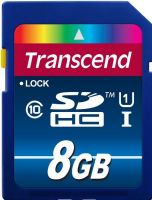 Transcend TS8GSDU1 SDHC Class 10 UHS-I Flash memory card, 8 GB Storage Capacity, 90 MB/s read 25 MB/s write Speed Rating, UHS Class 1 / Class10 SD Speed Class, SDHC UHS-I Memory Card Form Factor, 2.7 - 3.6 V Supply Voltage, Plug and Play, RoHS Compliant Standards, UPC 760557824992, UPC 760557824992 (TS8GSDU1 TS8-GSD-U1 TS8 GSD U1) 