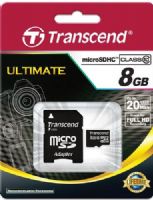 Transcend TS8GUSDHC10 microSDHC Class 10 (Premium) 8GB Memory Card with Adapter, Fully compatible with SD 3.0 Standards, Class 10 speed rating guarantees fast and reliable write performance, Easy to use, Plug-and-play operation, Built-in Error Correcting Code (ECC) to detect and correct transfer errors, UPC 760557817895 (TS-8GUSDHC10 TS 8GUSDHC10 TS8G-USDHC10 TS8G USDHC10) 