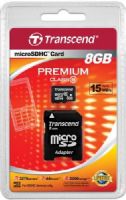 Transcend TS8GUSDHC6 microSDHC Class 6 (Premium) 8GB Memory Card with microSD Adapter, Fully compliant with the SD 2.0 standard, Only 10% the size of a standard SD card, SDHC Class 6 speed rating guarantees fast and reliable write performance, Built-in Error Correcting Code (ECC) to detect and correct transfer errors, UPC 760557814245 (TS-8GUSDHC6 TS 8GUSDHC6 TS8G-USDHC6 TS8G USDHC6) 