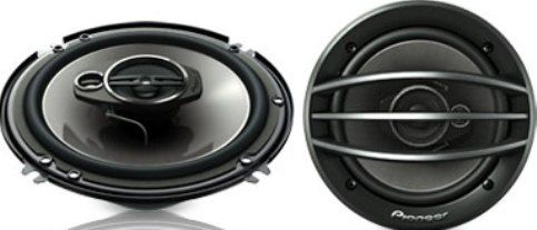 Pioneer TS-A1674R Speaker, 3-way Crossover Type, 70 W RMS Output Power, 600 W PMPO Output Power, 37 Hz Minimum Frequency Response, 30 kHz Maximum Frequency Response, 4 Ohm Impedance, 90 dB Sensitivity, Dome Tweeter, Carbon Graphite Woofer (TSA1674R TS-A1674R TS A1674R)
