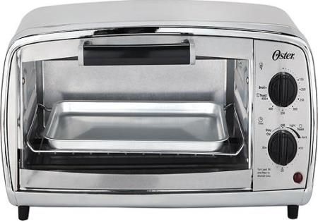 Oster TSSTTVVGS1 Four Slice Brushed Stainless Steel Toaster Oven, 1000 Watts of power, Oven temperature control, 4-slice capacity, Multiple rack positions, 30-minute toasting timer, Removable crumb tray, Brushed stainless-steel finish, Dimensions (HxWxD) 9-1/2 x 17.3 x 11 Inches, Weight 7.7 lbs, UPC Code 034264451575 (TSS-TTVVGS1 TSST-TVVGS1 TSSTT-VVGS1 TSSTTVV-GS1)