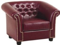Office Star TSX4601 Reception Area Furniture Traditional Chair, Thick foam filled cushions, Extra wide seat and back, Diamond button tufting, Elegant brass tack trim, 32"W x 23.25" D Seat size, 23"W Back size, Easy clean vinyl upholstery, Mahogany finish legs (TSX-4601 TSX 4601) 