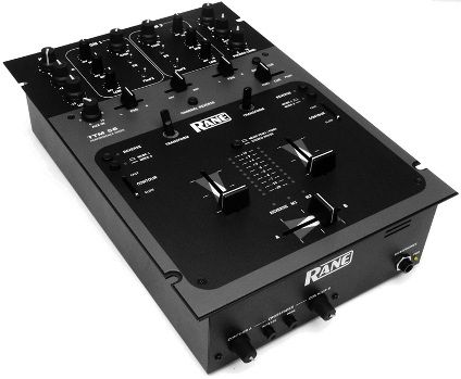 Rane TTM56 DJ Mixer, 10Hz to 30KHz, +0, -3dB Frequency Response, 3-bans Accelerated Slope EQ Section, 120 vac, 750mA rms from remote supply Power, Non-contact faders, Dynamic curve assignment, Morphing between curve types, Reverse switching, Hamster switch (TTM 56 TTM-56)
