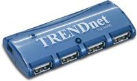 TRENDnet TU-400E Four-Port Compact USB Hub w/o Power Adapter, Supports all USB speeds: Low-Speed (1.5Mbps), Full-Speed (12Mbps); Supports up to 127 USB Devices (TU 400E TU400E TU-400 TU400 Trendware) 