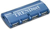 TRENDnet TU-400E Four-Port Compact USB Hub w/o Power Adapter, Supports all USB speeds: Low-Speed (1.5Mbps), Full-Speed (12Mbps); Supports up to 127 USB Devices (TU 400E TU400E TU-400 TU400 Trendware)