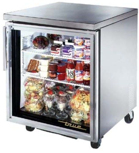 True TUC-27G-LP Low Profile Undercounter Refrigerator, 2 Adjustable vinyl coated wire shelves support up to 250 lbs. each, 31 7/8