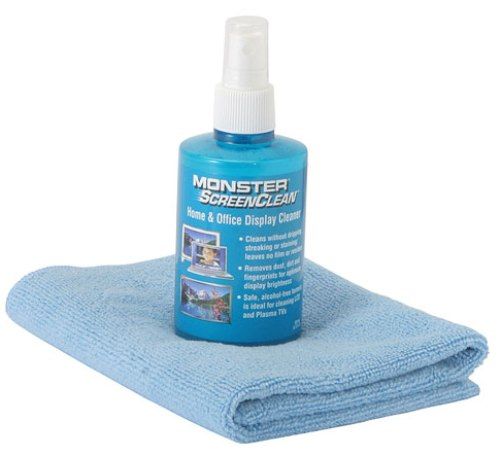 Monster TV CLNKIT Ultimate Performance TV Cleaning Kit, Powerful cleaning solution removes dust, dirt, and oily fingerprints, Advanced formula cleans without dripping, streaking, or staining like ordinary cleaners (TVCLNKIT TV-CLNKIT 126634)