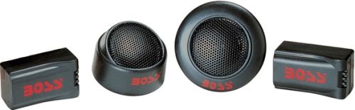 Boss Audio TW15 Micro-Dome Neodymium Tweeter, 250 Watts Total Power, Frequency Response 2.5 to 21 kHz, Driver Sensitivity 93 dB, Crossover, Impedance 4 Ohm, 3 Mounting Kits, Surface, Flush and Angel Mounting, Dimensions (H x L x W) 1