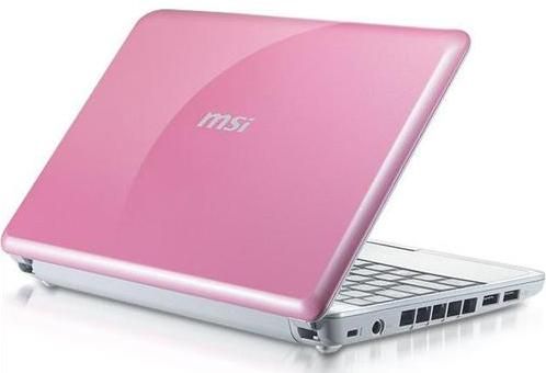 MSI U100-427US Wind Netbook Pink, Intel Atom N270 (1.6GHz) Processor, 10
