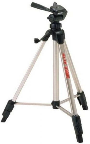 Slik U-8000 Photo/Video Mid-Size Tripod, 3-way panhead with a quick shoe, Compatibility with Camera and Camcorder, Large, quick release plate for fast, easy mounting and removal of the camera or video camera, maximum height of 59 inches (U 8000 U8000 8000 800 80)