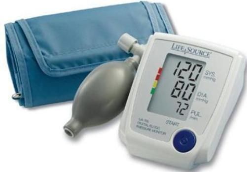 AND A&D Medical UA-705V Advanced Manual Inflate Blood Pressure Monitor with Medium Cuff, One button operation, 30 reading memory, Pressure Rating Indicator, Irregular Heartbeat feature, Displays average readings, Large digital display, Fast measurement, Latex free, Hand-held push button deflation, Medium cuff size 9.4