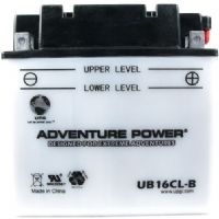 UPG Universal Power Group UB16CL-B Adventure Power Lead Acid Conventional Battery, 12 Volts, 19 Ah Nominal Capacity (10H-R), 5.7A Recommended Maximum Charging Current Limit, 14.8VDC/Unit Average al 25ºC Equalization and Cycle Service, E Terminal, Specially designed as a high-performance battery used for motorcycles, UPC 806593420047 (UB16CLB UB16CL B UB-16CL-B) 