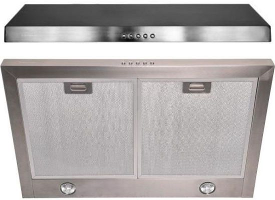 Cavaliere UC200-1830SS Under Cabinet Range Hood, 3 level Speeds, 280CFM Airflow, Noise 40dB to Max Speed 60dB, Dishwasher Safe Aluminum Filters, 2 x 25W Halogen Lights (included), Machine crafted stainless steel (brushed finish), Soft Touch Push Button Control Panel Keypad, Voltage: 120v @ 60 Hz (USA & Canada Standard), Dimension (W x D x H) 30
