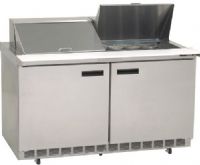 Delfield UC4460N-24M Two Door Mega Top Reduced Height Refrigerated Sandwich Prep Table, 12 Amps, 60 Hertz, 1 Phase, 115 Volts, 24 Pans - 1/6 Size Pan Capacity, Doors Access, 20.2 cu. ft. Capacity, Swing Door, Solid Door, 1/2 HP Horsepower, 2 Number of Doors, 2 Number of Shelves, Air Cooled Refrigeration, Counter Height Style, Mega Top , 60" Nominal Width, 34.25" Work Surface Height, 60.13" W x 8" D Cutting Board (UC4460N-24M UC4460N24M UC4460N 24M) 