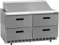 Delfield UCD4448N-18M Four Drawer Mega Top Reduced Height Refrigerated Sandwich Prep Table, 7.2 Amps, 60 Hertz, 1 Phase, 115 Volts, 18 Pans - 1/6 Size Pan Capacity, Drawers Access, 16 cu. ft. Capacity, 1/5 HP Horsepower, 4 Number of Drawers, 48" Nominal Width, 34.25" Work Surface Height, 48.13" W x 8" D Cutting Board, Air Cooled Refrigeration, Counter Height Style, Mega Top, UPC 400010737055 (UCD4448N-18M UCD4448N18M UCD4448N 18M) 