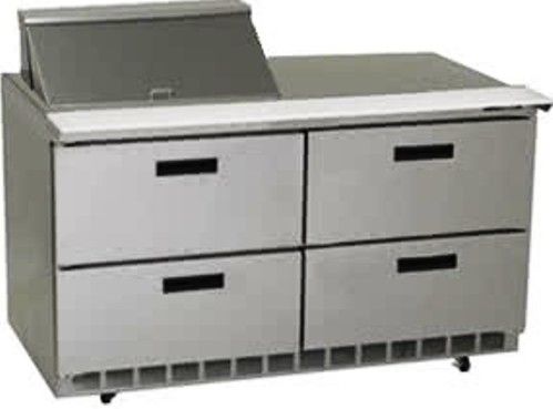 Delfield UCD4464N-8 Four Drawer Reduced Height Refrigerated Sandwich Prep Table, 12 Amps, 60 Hertz, 1 Phase, 115 Volts, 8 Pans - 1/6 Size Pan Capacity, Drawers Access, 21.6 cu. ft. Capacity, 1/2 HP Horsepower, 4 Number of Drawers, Air Cooled Refrigeration, Counter Height Style, Standard Top, 34.25