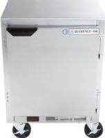 Beverage Air UCF24HC Shallow Depth Undercounter Freezer - 24", 4 Amps, 60 Hertz, 1 Phase, 115 Voltage, 5.8 cu. ft. Capacity, 1/6 HP Horsepower, 1 Number of Doors, 2 Number of Shelves, 4 - 6" casters - 2 locking, Rear Mounted Compressor Location, Front Breathing Compressor Style, Doors Access, Swing Door, Solid Door, Right Hinge Location, Counter Height Style (UCF24HC UCF-24HC UCF 24HC) 