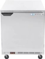 Beverage Air UCR27AHC Undercounter Refrigerator - 27", 2 Amps, 1 Phase, 115 Voltage, 7.3 cu. ft. Capacity, 1 Number of Doors, 2 Number of Shelves, 35° - 38° F Temperature Range, 23" W x 18" D x 23" H Interior Dimensions, Doors Access, Side / Rear Breathing Compressor Style, Swing Door Style, Solid Door, Right Hinge Location, Counter Height Style, Shallow depth cabinet for tight spaces (UCR27AHC UCR-27AHC UCR 27AHC) 