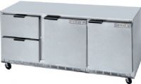 Beverage Air UCRD72AHC-2 Compact Undercounter Refrigerator with 2 Door and 2 Drawers - 72", 8.2 Amps, 60 Hertz, 1 Phase, 115 Voltage, 21.5 cu. ft. Capacity, 1/4 HP Horsepower, 2 Number of Doors, 2 Number of Drawers, 4 Number of Shelves, 35° - 38° Degrees F Temperature Range, Doors and Drawers Access, Rear Mounted Compressor Location, Front Breathing Compressor Style (UCRD72AHC-2 UCRD72AHC 2 UCRD72AHC2) 