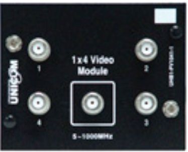 Unicom UHB1-PV1042-1 UniHome Plus 1x4 Port 2GHz MDU Video Module, 11db MSL, Accommodate up to 4 different modulated inbound video signals from devices such as VCRs, Digital Cable, DVDs, and CATV, Bi-directional feature also allows up to 4 outbound ports for video broadcast and distribution from one input, Supports signals of up 2GHz (UHB1PV10421 UHB1PV1042-1 UHB1-PV10421 UHB1 PV1042 1)