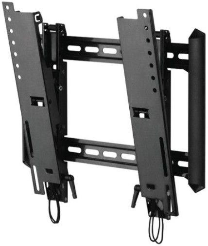 OmniMount ULPT-M Flat Panel Tilt Wall Mount, Black, Fits most 23 - 42 flat panels, Supports up to 125 lbs (56.7 kg), Low 1.5 (37mm) mounting profile, Mounting profile 1.5 (37mm), Tilt up to +15 to reduce glare, Universal & VESA compliant 100x200 to 400x400, Double-stud Mounting, Universal rails for greater panel compatibility, UPC 728901019517 (ULPTM ULP-TM ULPT-MB ULPTMB)