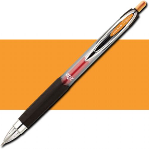 Uni-Ball 1754850 Signo 207, Colored Retractable Gel Pen Orange; Textured grip provides superior writing comfort and control; Features uni-Super Ink to help prevent against check and document fraud; Acid-free; 0.7mm; Dimensions 5.75