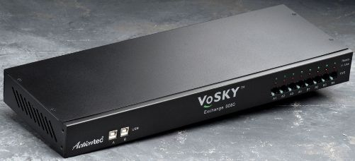 Actiontec Electronics USB07057C-02 VoSKY Exchange 9080 Connects 8 FXS Trunks, Supports 8 inbound and/or outbound calls concurrently, Automatically finds a free line/port for the incoming or outgoing Skype call, OFFHOOK or ONHOOK detection, Busy tone generation or detection to prevent line locking (USB07057C02 USB07057C USB07057 USB-07057C)
