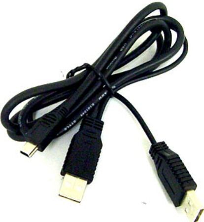 Bytecc USB2-HD201 USB 2.0 Y Cable, A Male x 2 to Mini B Male x1, for 2.5