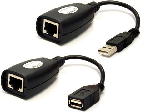 Bytecc USB-RJ45 USB to RJ45 Extension Adapter, Extends the distance of a USB device from a USB-enabled computer up to 150ft. Idea for use with USB cameras, printers, web cams, keyboard/mouse extensions and any other USB device; Self-powered so no external power source is required, UPC 837281103409 (USBRJ45 USB RJ45)