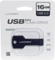 Unirex USFK-216 USB Key Flash Drive, 16GB Storage Capacity, Durable, high-quality stainless steel housing, Data Transfer Rate High Speed USB 2.0, No External Power and Driver required, Can be carried in your key ring to prevent loss, Water-resistant, shock-resistant, magnet-proof, temperature resistant & x-ray proof, Compatible with Windows, Mac and Android operating systems, UPC 789217192134 (USFK-216 USFK 216 USFK216) 