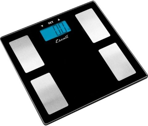Escali USHM180G Glass Body Fat, Water, Muscle Mass Scale, 400 Lb or 180 Kg Capacity, 0.2 Lbs or 0.1 Kg Accurately measures in, User setting for male, female or athlete, 4 user memory stores personal information, Instant-On Technology, User friendly Hold feature, Ultra thin design, only  inch - 2 cm high, Bright blue backlight display, UPC 857817000880 (USHM180G USHM-180G USHM 180G)