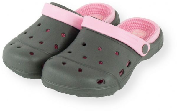 US Jaclean USJ-805XL Acu Air Sandals for Women, Gray and Pink, XL Size; Waterproof; Non-slip Soles; Breathable Design; Removable Footpad; Acupuncture Massage Soles; Overall Dimensions: 10.75