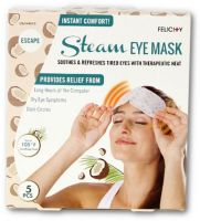 Ja Clean USJ-846CC Felicity Steam Eye Mask, Escape, Island-Vibe Coconut Scent; Treat your eyes to soothing comfort with these easy-to-use steam eye masks; Simply open the package and let the self-heating padding automatically warm up; Releases gentle heat and steam to relax and soothe dry eyes; UPC 045656010614 (JACLEANUSJ846CC JA CLEAN USJ846CC USJ 846CC 846 CC JA-CLEAN-USJ846CC USJ-846CC 846-CC) 