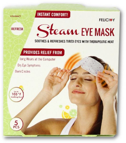 Ja Clean USJ-846CT Felicity Steam Eye Mask, Refresh, revitalizing citrus scent; Treat your eyes to soothing comfort with these easy-to-use steam eye masks; Simply open the package and let the self-heating padding automatically warm up; Releases gentle heat and steam to relax and soothe dry eyes; UPC 045656010607 (JACLEANUSJ846CT JA CLEAN USJ846CT USJ 846CT 846 CT JA-CLEAN-USJ846CT USJ-846CT 846-CT)