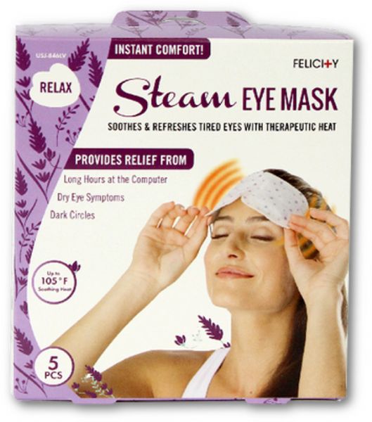 Ja Clean USJ-846LV Felicity Steam Eye Mask, Relax, Calming Lavender Scent; Treat your eyes to soothing comfort with these easy-to-use steam eye masks; Simply open the package and let the self-heating padding automatically warm up; Releases gentle heat and steam to relax and soothe dry eyes; UPC 045656010638 (JACLEANUSJ846LV JA CLEAN USJ846LV USJ 846LV 846 LV JA-CLEAN-USJ846LV USJ-846LV 846-LV)