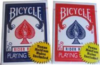 Bicycle 808 Poker Size Playing Cards, Ryder Back, One Dozen Standard 52 card set, Blue or Red (BICYCLE808)