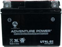 UPG Universal Power Group UT4L-BS Adventure Power Lead Acid Dry Charge AGM Battery, 12 Volts, 4 Ah Nominal Capacity (10H-R), 0.92A Recommended Maximum Charging Current Limit, 14.8VDC/Unit Average al 25ºC Equalization and Cycle Service, K Terminal, Specially designed as a high-performance battery used for motorcycles, UPC 806593430022 (UT4LBS UT4L BS UT-4L-BS) 