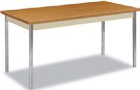 HON UTM3060CLCHR Utility Rectangular Table, 60"W x 30"D x 29"H, Harvest/Putty Top Color and Chrome Base Color; Durable High Pressure 1 1/8" Laminate Top with Painted Apron; Chrome Legs Attach Easily with Bracket Style Assembly; Leveling Glides Help Prevent Table From Rocking; UPC 631530060907 (UTM-3060CLCHR UTM-3060-CLCHR UTM3060-CLCHR UTM3060 CLCHR) 
