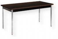 Hon UTM3060MOPCH Rectangular Utility Table, Mocha/Black Finish; Adjustable Leveling Glides; Steel Base; 4 Legs; High-Pressure Laminate Top Material; 1.13" Top Thickness; Leveling Glides Help Prevent Table From Rocking; Dimensions (HxWxL): 5.75" x 22.88 " x 63.13"; Weight: 88 lbs (HONUTM3060MOPCH HON-UTM3060MOPCH UTM3060MOPCH UTM3060MOP-CH UTM-3060MOP-CH) 