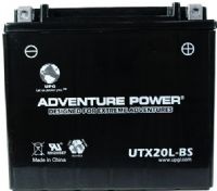 UPG Universal Power Group UTX20L-BS Adventure Power Lead Acid Dry Charge AGM Battery, 12 Volts, 18 Ah Nominal Capacity (10H-R), 5.4A Recommended Maximum Charging Current Limit, 14.8VDC/Unit Average al 25ºC Equalization and Cycle Service, D Terminal, Specially designed as a high-performance battery used for motorcycles, UPC 806593430312 (UTX20LBS UTX20L BS UTX-20L-BS) 