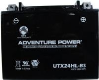 UPG Universal Power Group UTX24HL-BS Adventure Power Lead Acid Dry Charge AGM Battery, 12 Volts, 21 Ah Nominal Capacity (10H-R), 6.3A Recommended Maximum Charging Current Limit, 14.8VDC/Unit Average al 25ºC Equalization and Cycle Service, D Terminal, Specially designed as a high-performance battery used for motorcycles, UPC 806593430343 (UTX24HLBS UTX24HL BS UTX-24HL-BS) 
