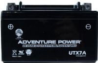 UPG Universal Power Group UTX7A Adventure Power Lead Acid Sealed AGM Battery, 12 Volts, 6 Ah Nominal Capacity (10H-R), 1.8A Recommended Maximum Charging Current Limit, 14.8VDC/Unit Average al 25ºC Equalization and Cycle Service, E Terminal, Specially designed as a high-performance battery used for motorcycles, UPC 806593420122 (UTX-7A UTX 7A UT-X7A UTX7-A UTX7) 