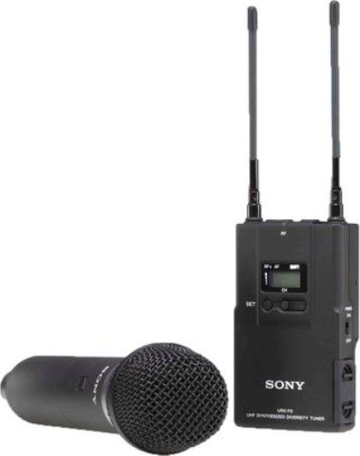 Sony UWPV2/3032 Handheld Microphone TX and Portable RX Wireless System, Frequency Range 566 MHz to 590 MHz (TV channels 30 to 33) Users may choose from 188 frequencies on each model, Occupied RF Bandwidth 24 MHz, Consists of handheld microphone and portable tuner, Suitable for news gathering and for use in PA systems, Replaced UWP-C2/6264 (UWPV23032 UWPV2-3032 UWPV2 3032)