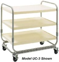 Delfield UC-3SS Three Shelf Stainless Steel Utility Cart , 200 lb. Capacity, 34.25" Shelf Length, 22.38" Shelf Width, Silver Color, 200 lb. Individual Shelf Capacity, Stainless Steel Material, 3 Shelf Number of Shelves, UPC 400010751594 (UC-3SS UC 3SS UC3SS) 